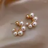 Dangle Earrings Jea. Angel Vintage Red Pearl Round Silver Color For Women Wedding Party Elegant Jewelry Fashion Accessories Gifts