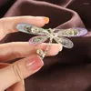 Brosches Creative Insect Rhinestone Brosch Colorful Dragonfly Corsage Crystal Emamel For Women Clothing smycken Tillbehör