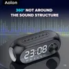 Alto -falante Bluetooth Dual Alarm Clock Suporte LED Suporte TF Card Play