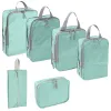 Väskor 6st reser arrangör Komprimering Förpackning Kläder Förvaringsväskor Dubbelskikt bärbar stor kapacitet/vattentät kub Ziplock väska