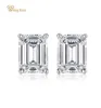 Stud Wong Rain 925 Sterling Silver Emerald Cut Created Moissanite Gemstone Diamonds White Gold Earrings Engagement Fine Jewelry2237886