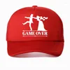 Ball Caps Game Over Bride Groom Bachelor Party Baseball Cap Casual Funny Men Hat Summer Breathable Mesh Trucker Hats Dad Casquette