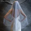 Bridal Veils MMQ M34A Sparkling Wedding Veil High Quality Colored Diamond Handmade Soft Fingertip Length Accessories For Woman