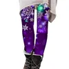 Leggings femminile 2024 Modello di fiocchi di neve in alce natalizio ad allenamento in vita ad alta vita Leggins Pantaloni fitness pantaloni
