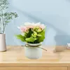 Decorative Flowers Easy Care Fake Plants Elegant Artificial Potted For Home Office Decor Realistic Faux Floral Room Bedroom