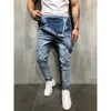 Moda erkek pantolon yırtık kot pantolon tulumlar hi cadde sıkıntılı denim önlük tulum erkekler için susuklu pantolon boyutu S-xxxl 240411