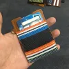 Klipy modowe oryginalne skórzane mężczyźni mini druk torebka szczupła karta identyfikacyjna bank case posiadacz kluczy Bag Money Bag Mały elastyczny portfel