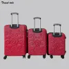 Sets Carrylove 20"24"28" Inch Large Expandable Skull Suitcase 3 Pieces Trolley Case Rolling Luggage Bag Set