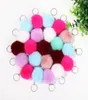 Keychain Pom Pom Pom 8cm Couleur continue Car Keychain Handbag Carte Sac à dos Pendent Femmes Key Ring HHA15423837713