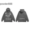 24ss High Street Trendy Hoodie Letter Skull Star Foam Print Loose Velvet Hooded Sweater Hellstar