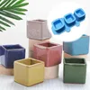 Baking Moulds Silicone Mold 3 Holes Flower Pot Gypsum Cement Cup Making Cube Ice DIY Round Square Decoration Home J0V3
