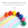 9 färger Solid Egg Shape Crayons Icke Toxic Washable Målning Ritningsvax för barn Kidsutbildningskonstförsörjning släpper 240422