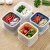 Storage Bottles Food Containers With Lids Airtight Scallion Preservation Box Fridge Fresh-Keeping Container Divided Fruit Tools