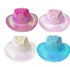 Cowgirl Hat Iridescence Glitter Party Supplies Cowboy Pink Pearl Cornice Hats For Women Kids Party 20220107 T25272015