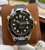 Designer Watches Diver 300M Automatic Mens Watch Black Texture Dial 21022422001001 Tone 18K Gold Case Rubber Strap Sport disc1825912