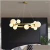 Ljuskronor modern ringglasboll LED -pendelljus för levande matsal kök sovrum svart guld heminredning hängande lampa dropp dh5cw