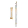 Pennor Uppgraderad version Jinhao 100 Mini Harts White Fountain Pen Golden Clip EF/F/M/Bent Nib med Converter Office Writing Gift Ink Pen Pen