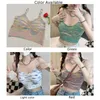 CAMISOLELE TOBLES Kobiety Retro Retro seksowny prosty kolor Polyester Polover z padami piersiami kamizelka 1pc swobodny modny