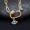 Hot Sale Classic 14K Yellow Gold Zirkon Originele Evil Eye Pendant armbanden Bead Charms Sieraden Fashion Women Gift 661