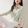 Damesblouses streetwear vrouwen werken top y2k lange mouw casual Koreaanse stijl knoop elegante shirts voor dames roze kantoorwerkkleding