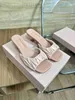 Miui Summer Slippers Candy Color Colric Classic Leisure Flip Flops Fashion Flat Bottom Sandal Letter
