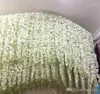 Dekoracyjne kwiaty czarujące pomysły ślubne elegancki sztuczny jedwabny kwiat Wisteria Vine Dekoracje 3forki na sztukę Długie 72 cm
