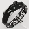 Retro Vintage Accessories Leather Men Belt Buckle Charm Bracelet Open Women Skeleton Skull Wrist Bangles Fashion Jewelry For7446369