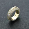 Hip Hop Men's and Women's Rings Five Row Diamond Swivel Ring Ring S925 Silver Jewelry Custom