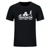 Costumes masculins n ° 2 A1227 hommes O Neck T-shirt Triathlon Swim Bike Run Athlete Sport Tshirt Streetwear HARAJUKU Coton surdimensionné