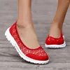 Casual schoenen vrouwen ademende veter, lichtgewicht gaas werk sportieve slip trainers sneakers zapatos para mujeres