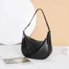 Tanned Vegetable Top Layer Cowhide Versatile Womens Bag Single Shoulder Crossbody Minimalist Zippered Dumpling Moon Tooth Creative