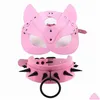 Designer masker rosa mask choker svart spik halsband för kvinnor metall nit med en hel krage flickor fest klubb chockers gothic cosplay a dhai9