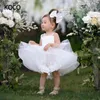 Robes de fille Jonany Short Belle fleur Flower Fluffy Appliques plissées en tulle