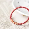 Geomancy Accessory Natural Cinnabar Women、High content emermall Sand for women's Zodiac year、good luck、koi bracelet