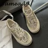 Scarpe casual strass piattaforma di tallone grosso da donna sneaker bling perla tutte abbinano eleganti allenatori di tennis designer da tennis