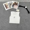 T-shirt pour femmes Lowe Tank Anagram E Crop Designer Top T-Shirts Femmes Knits Tee Tricoted Sport Tops Lowewe Woman Slimming Trend Vest Yoga Dhjec