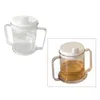 Tumblers Clear Plastic Mug Handled Cup 10oz. Drinking For Patients/Children/Elderly/Handicapped