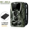 Telecamere HC801A Hunting Trail Camera 5000Mah Batteria al litio Telecamere selvagge 16 MP 1080p IP65 Trap fotografica 0,3S Trigger Wildlife Camera 8