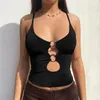 Camisoles & Tanks Sexy Hollowed-out Navel Slim Sling Cutout Bare Midriff Fit Women's