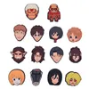 Anime charms wholesale childhood memories Attack on Titan funny gift cartoon charms shoe accessories pvc decoration buckle soft rubber clog charms