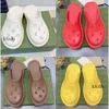 with Box Men Women Designer Casual Sandals Slipper Perforated G Sandal Slide Hollow Rubber Slippers Black Red Yellow Summer Beach Fashion Flip Flops Size