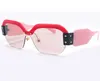 Nieuwste mode uniek ontwerp vierkante zonnebrillen voor vrouwen half frame merkontwerper zonnebralen tinten UV400 Y2588339032