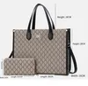 Factory wholesale women's handbags large capacity two piece retro tote bag classic letter printing women's shoulder bag wear-resistant padded leather handbag 1122#