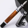 Pens Duke 551 Classic Confucius Natural Bamboe Metal Fountain Pen Pen kalligrafie Pen Medium / gebogen iridium 0,7 mm / 1,2 mm voor kantoorgeschenk