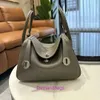 10a Top Quality Bag Women Purse Designer Tote Herrmms Lindiss Väskor Handgjorda vaxtråd Kohude Windbreaker Gray Doctor 26 30 cm singel med original logotyp