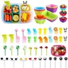 Forks Mini Animal Cartoon Fruit Vork Cake Dessert Decoratie Decoratie Siliconen Muffin Cup Lunch Accessoire Baking Mold