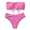 Kvinnors badkläder 1 Set Stylish Women Beach Suit Elastic Bathing Two-Piece Summer BH BROSS Bikini