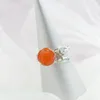 Rings Cluster Autentico 925 Sterling Silver Lady Retro Style Charm intarsato Natural South Agate Ring Trendy Creative Gioielli regalo