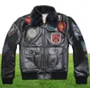 Avirex 2019 Real Fur Collar Cowskin Flight JacketMen Bomber JacketMen Menine Leather Coat Motorcycle5479726