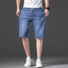 Classic Style Summer Mens Thin Smokey Gray Short Jeans Fashionable Casual Stretch Fabric Cotton Denim Shorts Male 240416